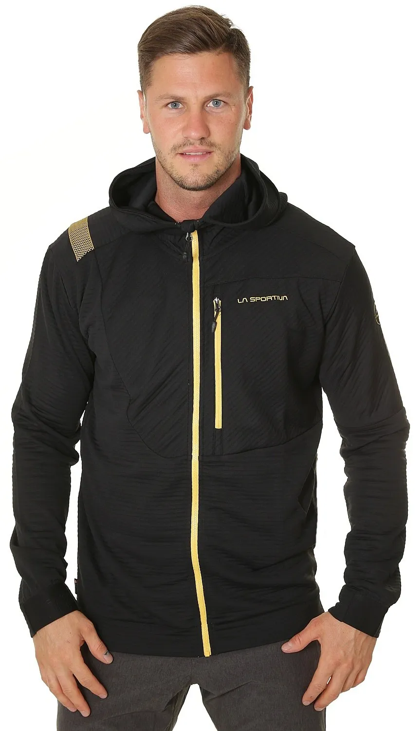 sweatshirt La Sportiva Mood Hoody Zip - Black/Yellow - men´s