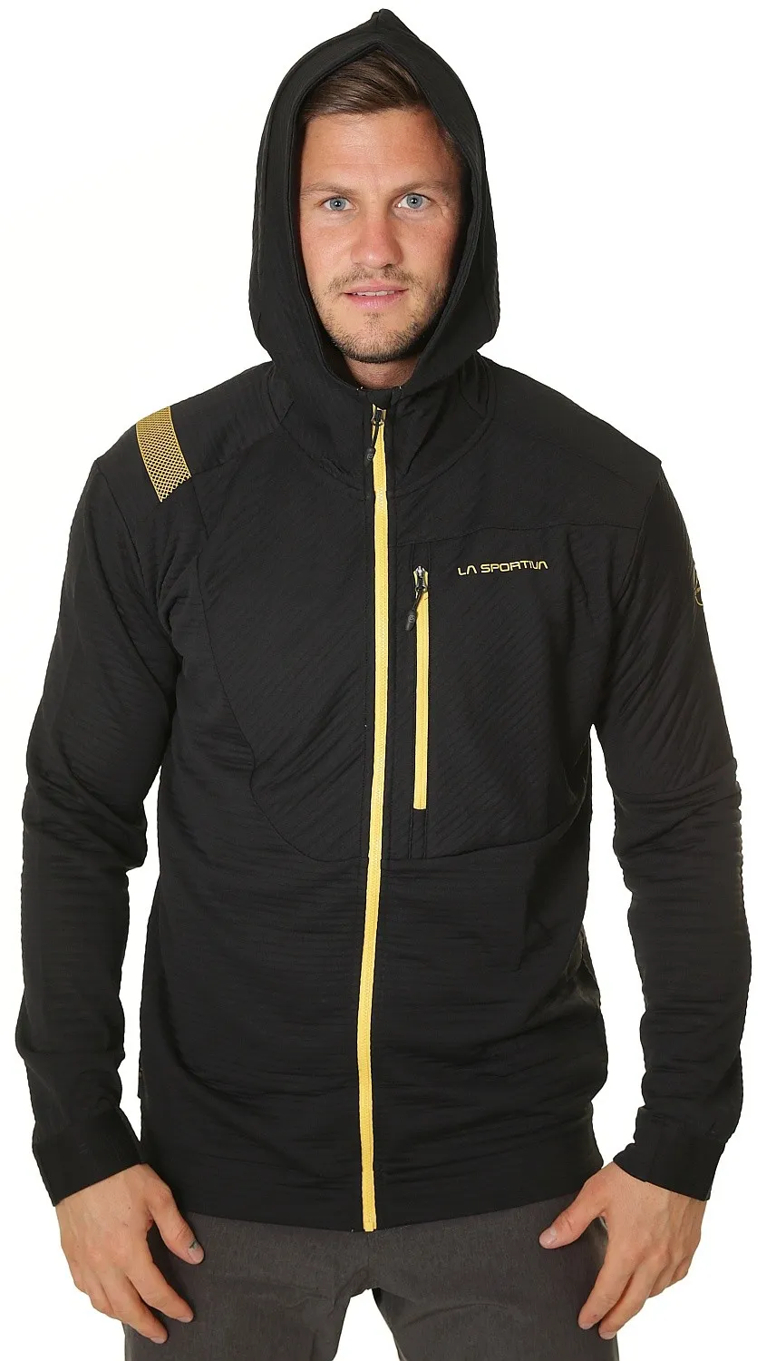 sweatshirt La Sportiva Mood Hoody Zip - Black/Yellow - men´s