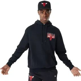 sweatshirt New Era Skyline Graphic OS Hoody NBA Chicago Bulls - Black/Faded Red - men´s