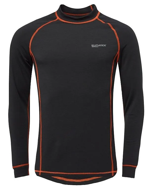 T-Shirt Klimatex Asger Thermoplus+ LS - Black/Orange - men´s