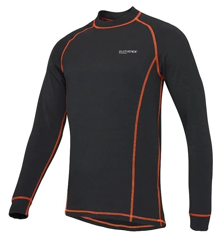 T-Shirt Klimatex Asger Thermoplus+ LS - Black/Orange - men´s