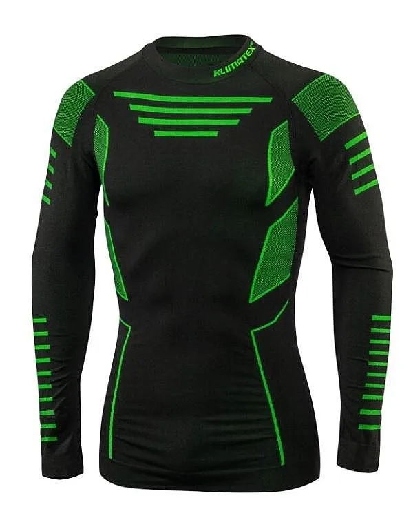 T-Shirt Klimatex Harald Seamless LS - Black/Neon Green - men´s