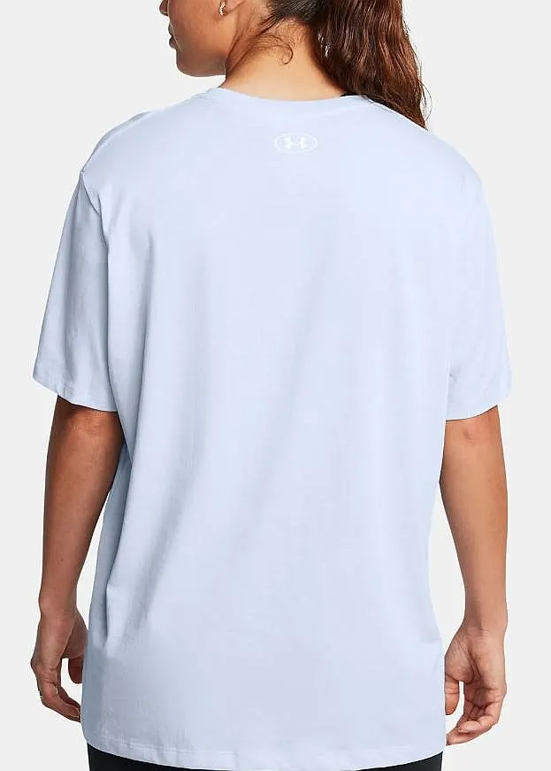 T-Shirt Under Armour BF Oversized Logo - Nimbus Blue/White - women´s