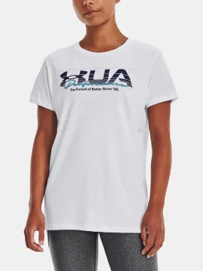 T-Shirt Under Armour Vintage Performance - White/Sonar Blue - women´s