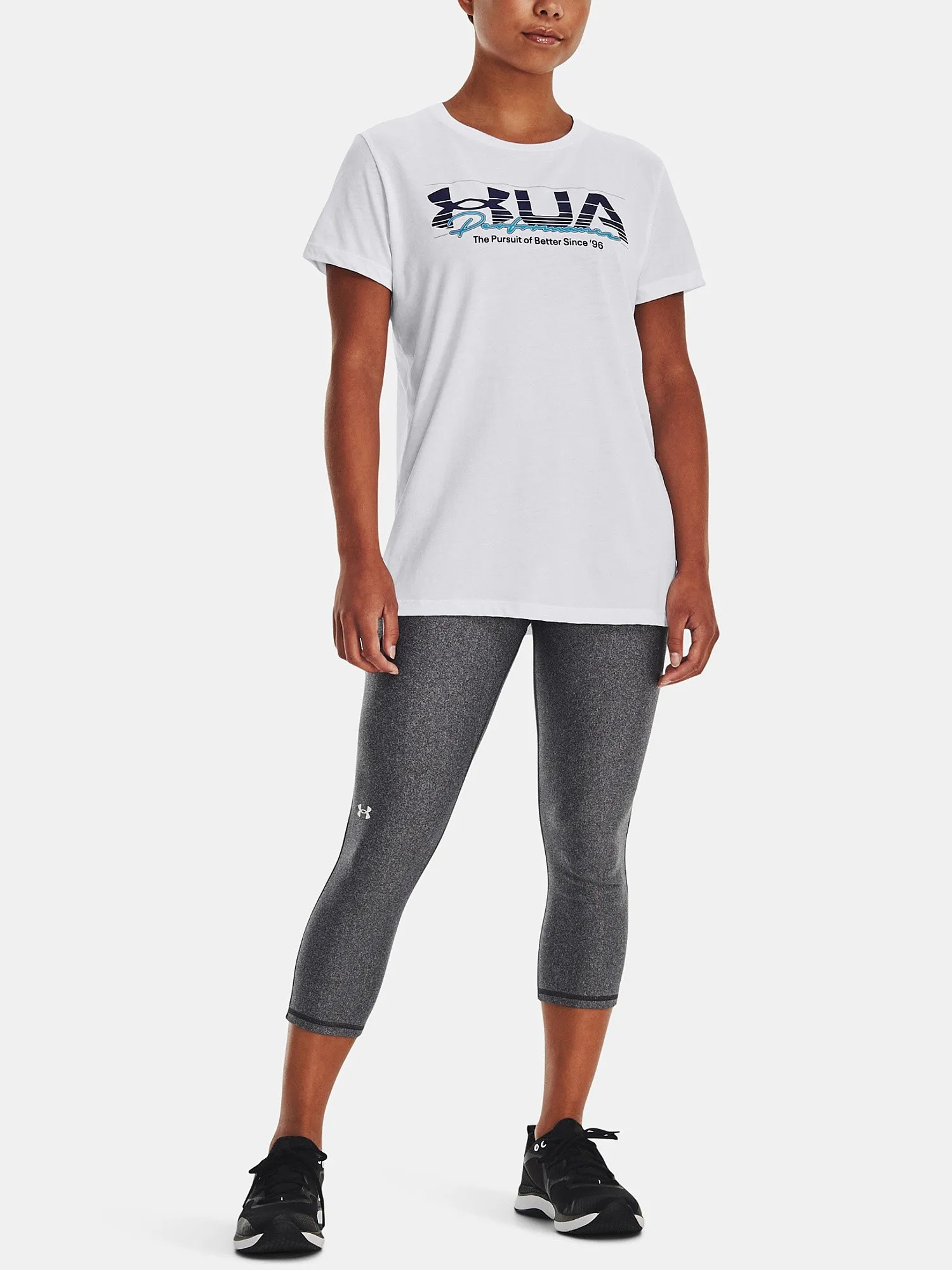 T-Shirt Under Armour Vintage Performance - White/Sonar Blue - women´s