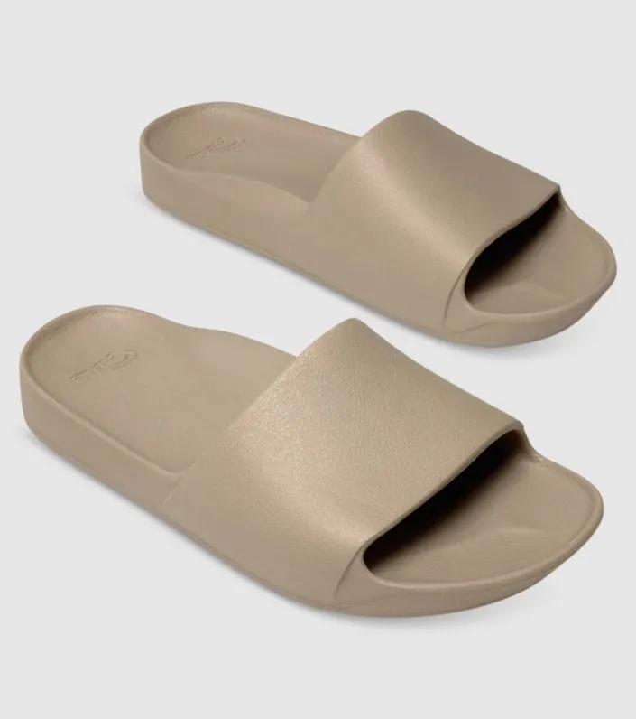 taupe archies arch support unisex slides