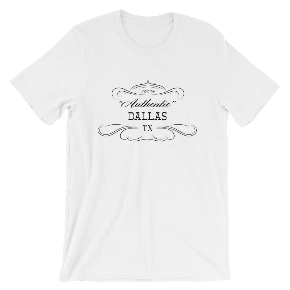 Dallas TX Short-Sleeve Unisex T-Shirt - Authentic Texas