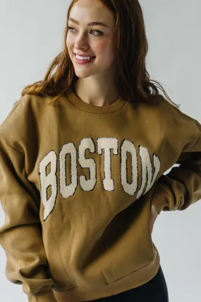 Boston Sweatshirt in Tan