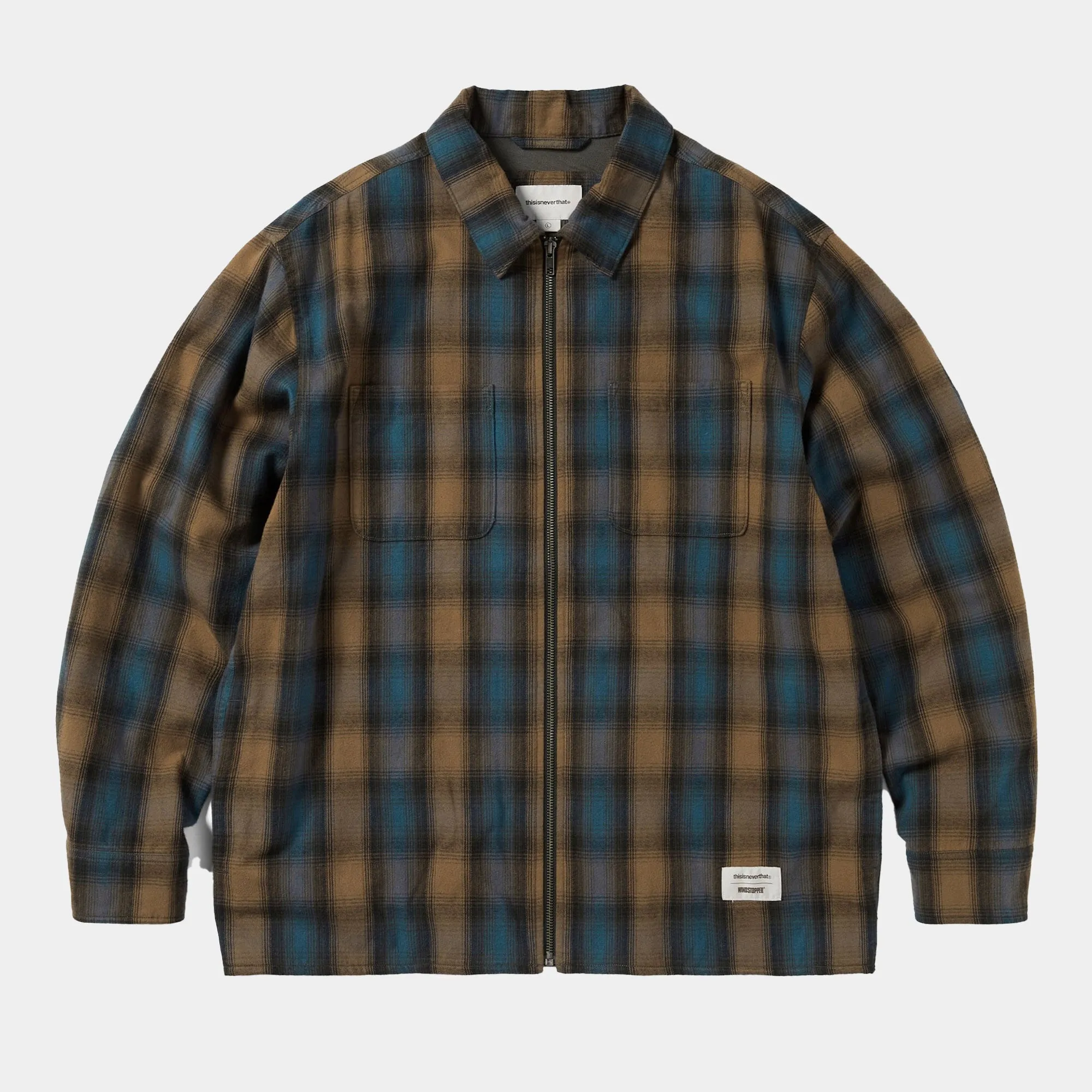 thisisneverthat GORETEX WINDSTOPPER Shaggy Check Shirt - Blue