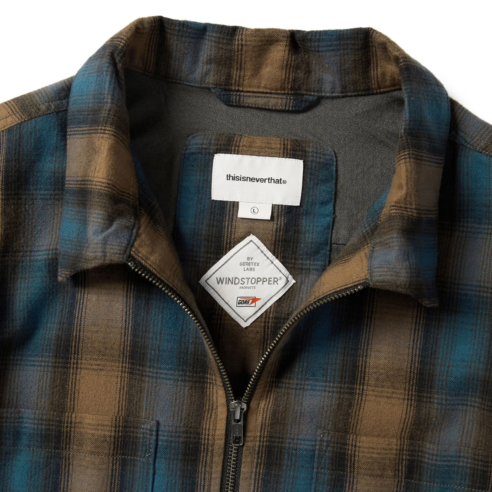 thisisneverthat GORETEX WINDSTOPPER Shaggy Check Shirt - Blue