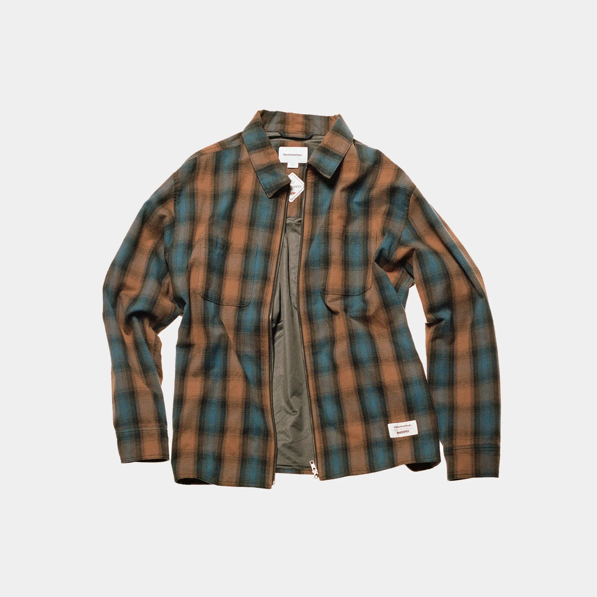 thisisneverthat GORETEX WINDSTOPPER Shaggy Check Shirt - Blue