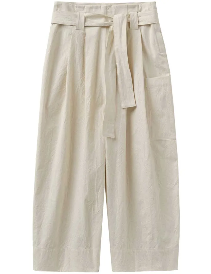 Toast Belted Canvas Fisherman Trousers Calico