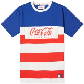 Tommy Jeans and Coca-Cola Stripe Tee in Sodalite Blue & Multi