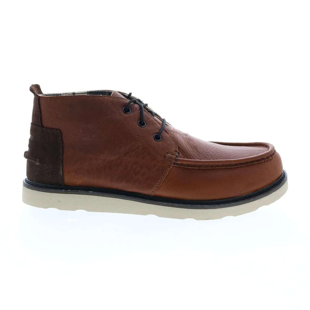 Toms Men's Brown Leather Lace Up Chukka Boots, Style 10010819