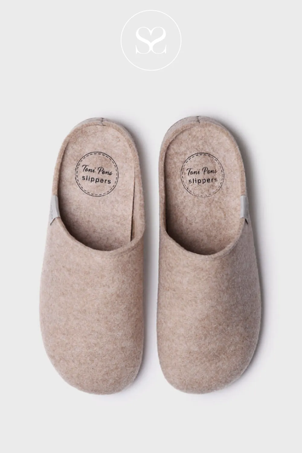 TONI PONS MONA-FR BEIGE FAUX WOOL CLOG SLIPPERS