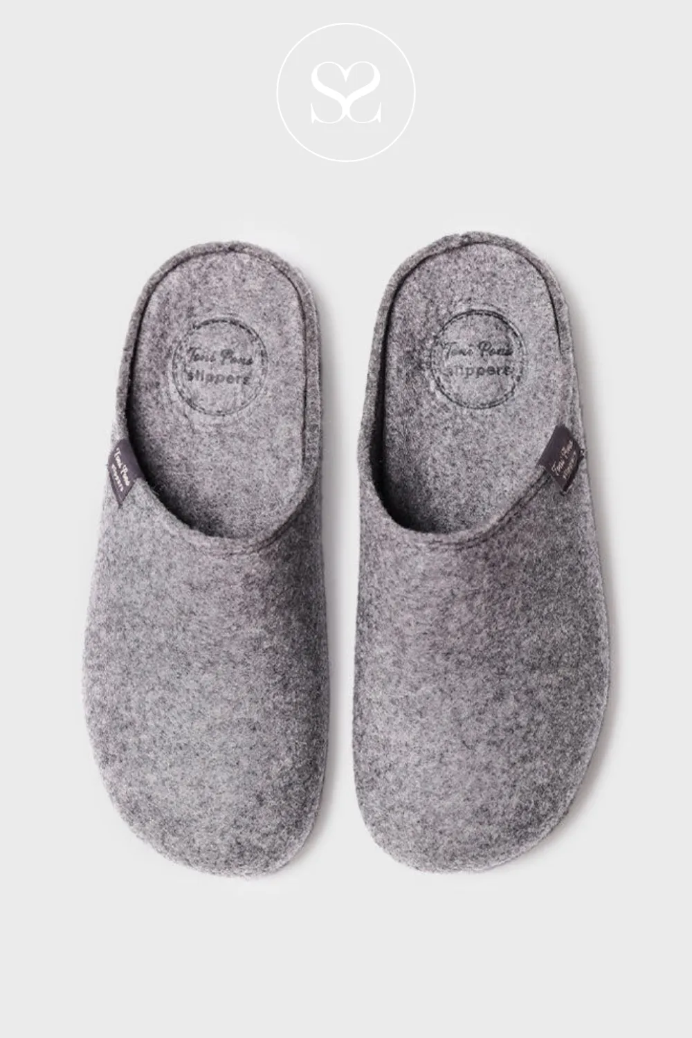 TONI PONS MONA-FR GREY FAUX WOOL CLOG SLIPPERS