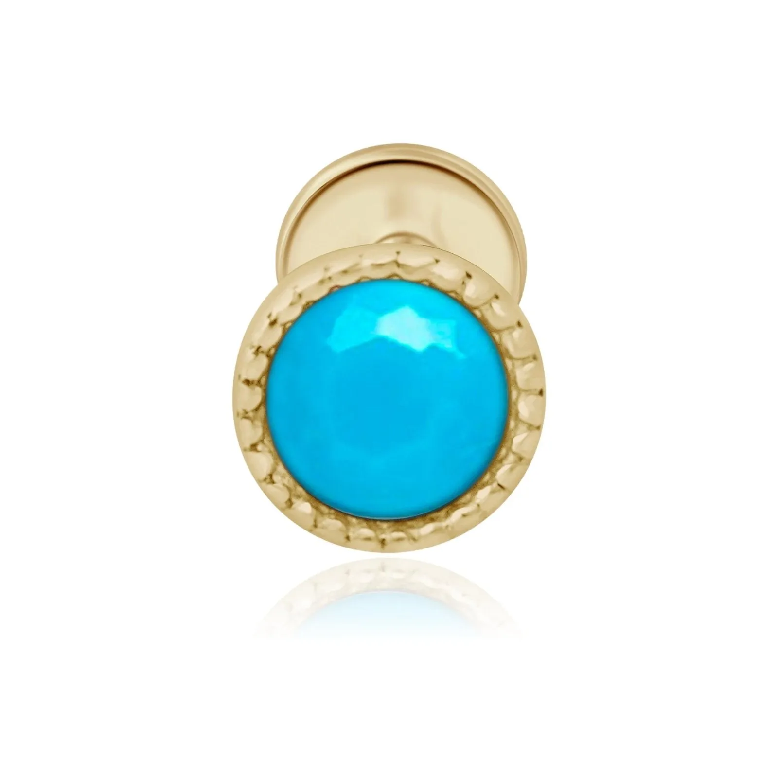 Turquoise Milgrain Flat Back Stud