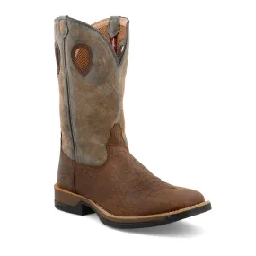 Twisted X Men's 12 Brown Grey Wide Square Toe Tech X Boot