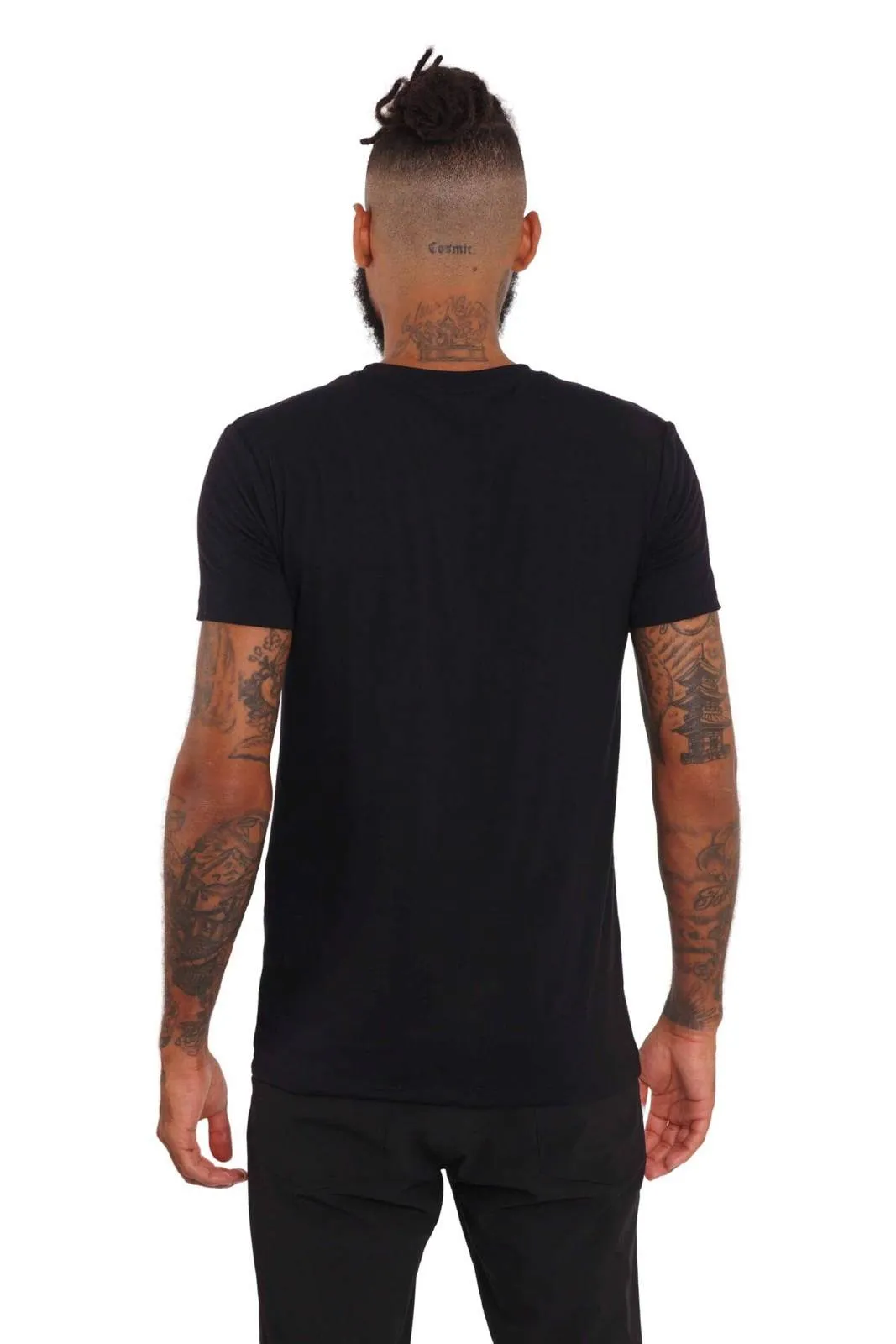 Verona Men's Black Slim Fit V-Neck T-Shirt.