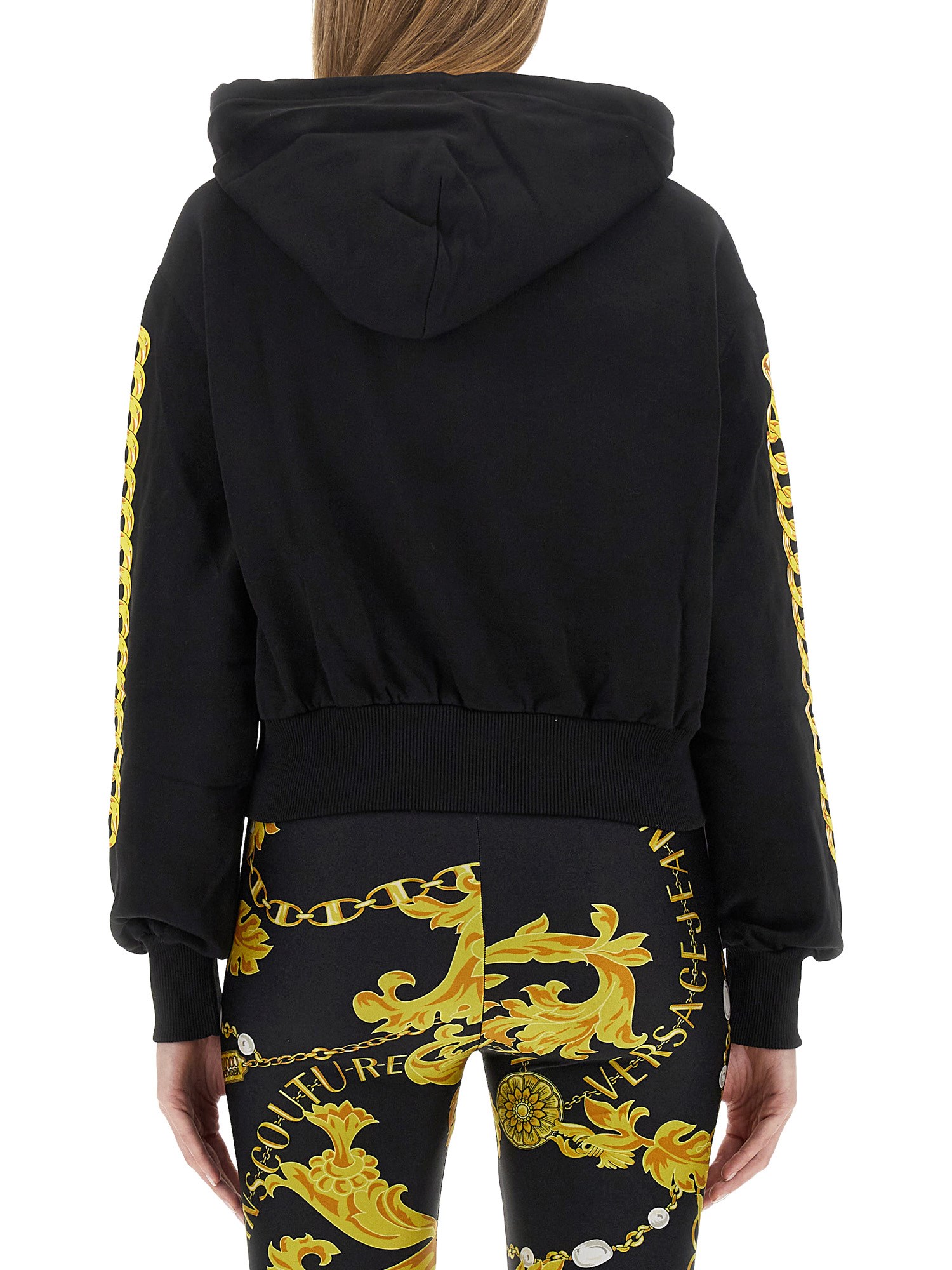 VERSACE JEANS COUTURE Cotton Sweatshirt with Logo Print