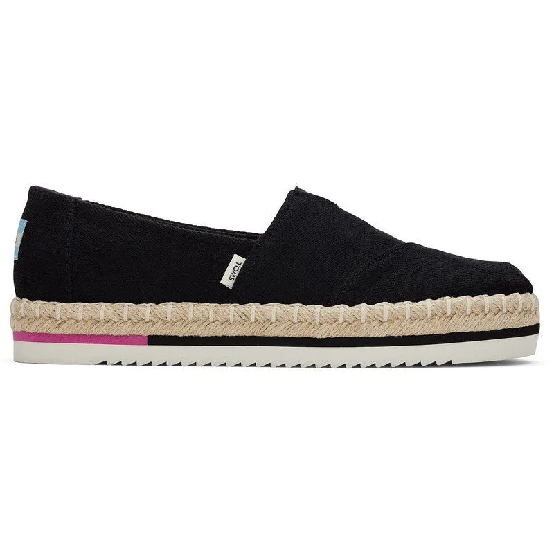 Versatile black platform espadrilles