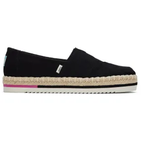 Versatile black platform espadrilles