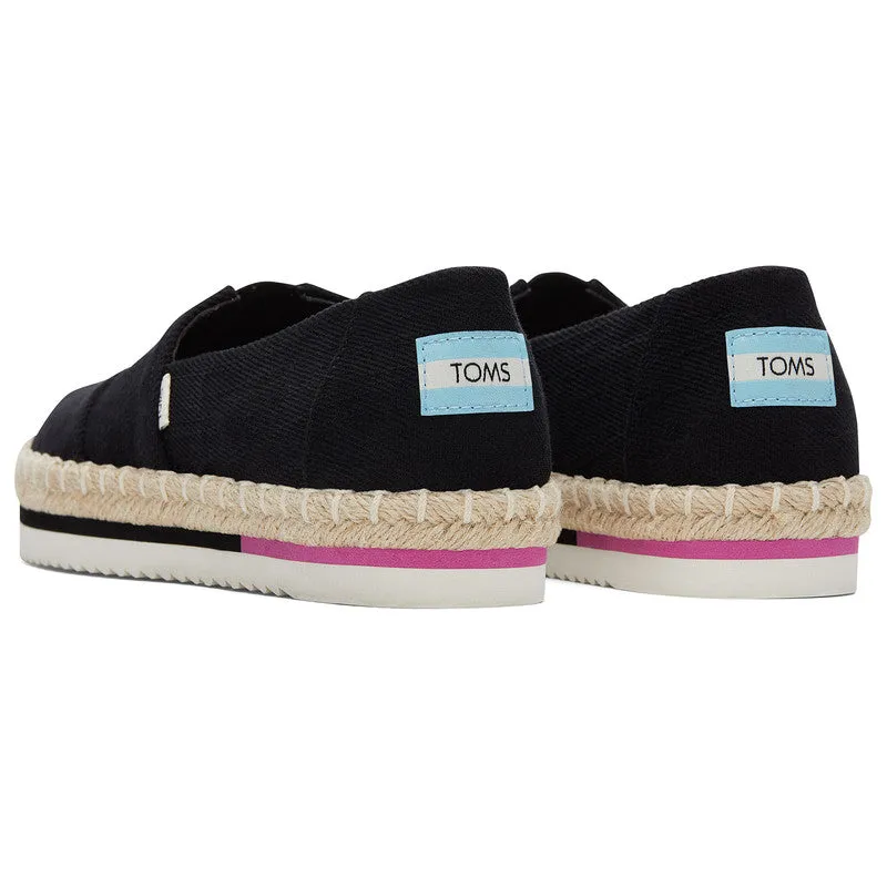 Versatile black platform espadrilles