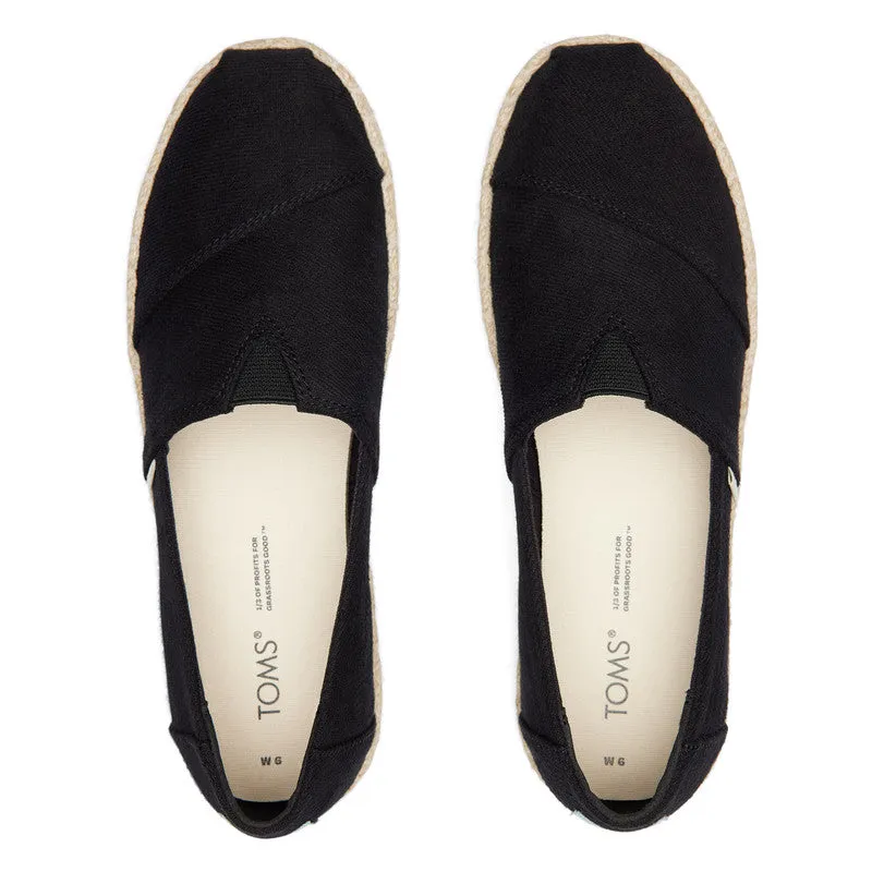 Versatile black platform espadrilles