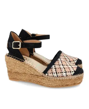 Vidorreta 07100 T5 Black espadrilles with buckle