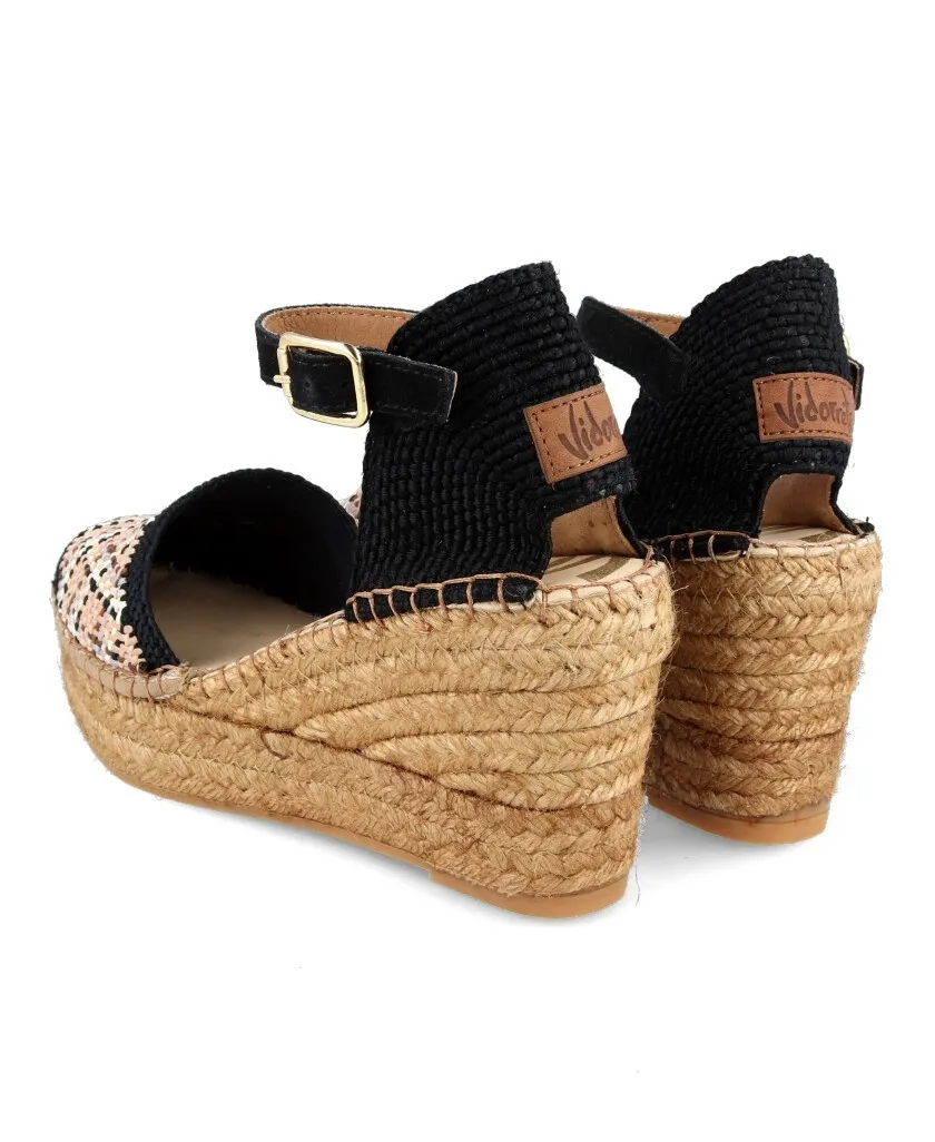 Vidorreta 07100 T5 Black espadrilles with buckle