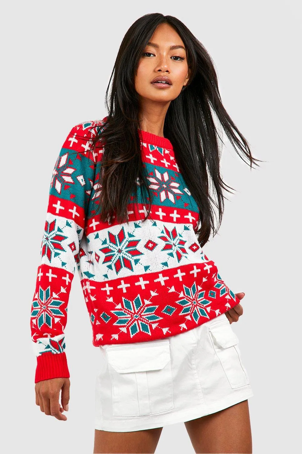 Vintage Christmas Jumpers | Snowflake pattern | Women's & Men's Styles - boohoo