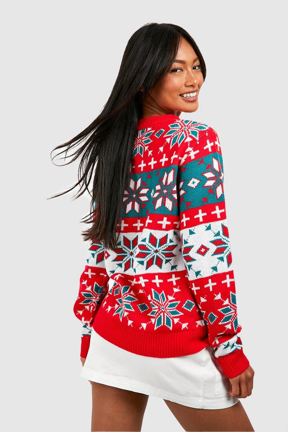 Vintage Christmas Jumpers | Snowflake pattern | Women's & Men's Styles - boohoo