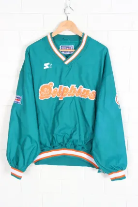 Vintage Miami Dolphins Teal V-Neck Pullover XL - STARTER