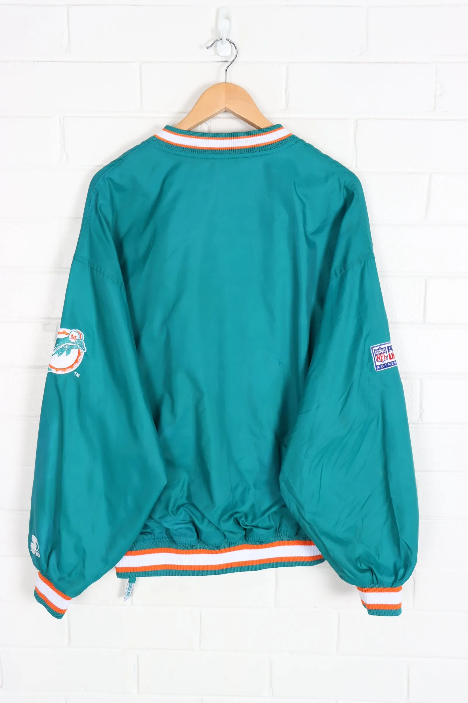 Vintage Miami Dolphins Teal V-Neck Pullover XL - STARTER