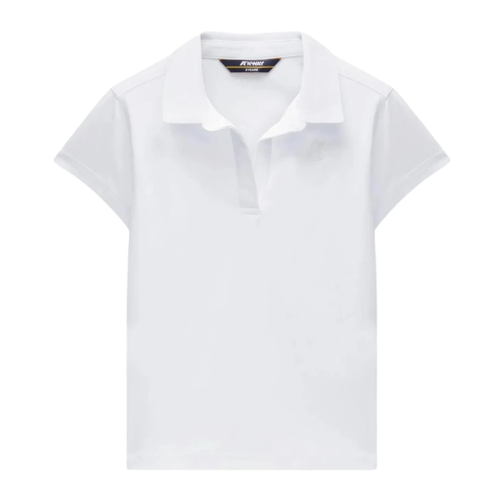 White Cotton Stretch Polo Shirt for Kids