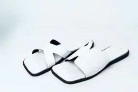 White Leather Sandal - Maxine