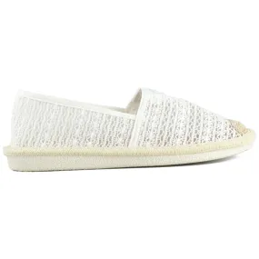 Lightweight white mesh espadrilles for women