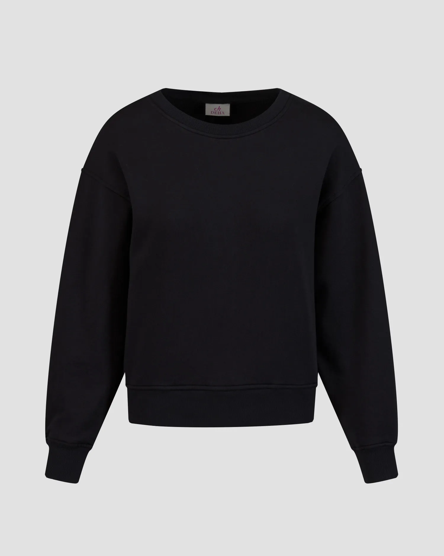 Women's black organic cotton sweatshirt Deha A00551-10009