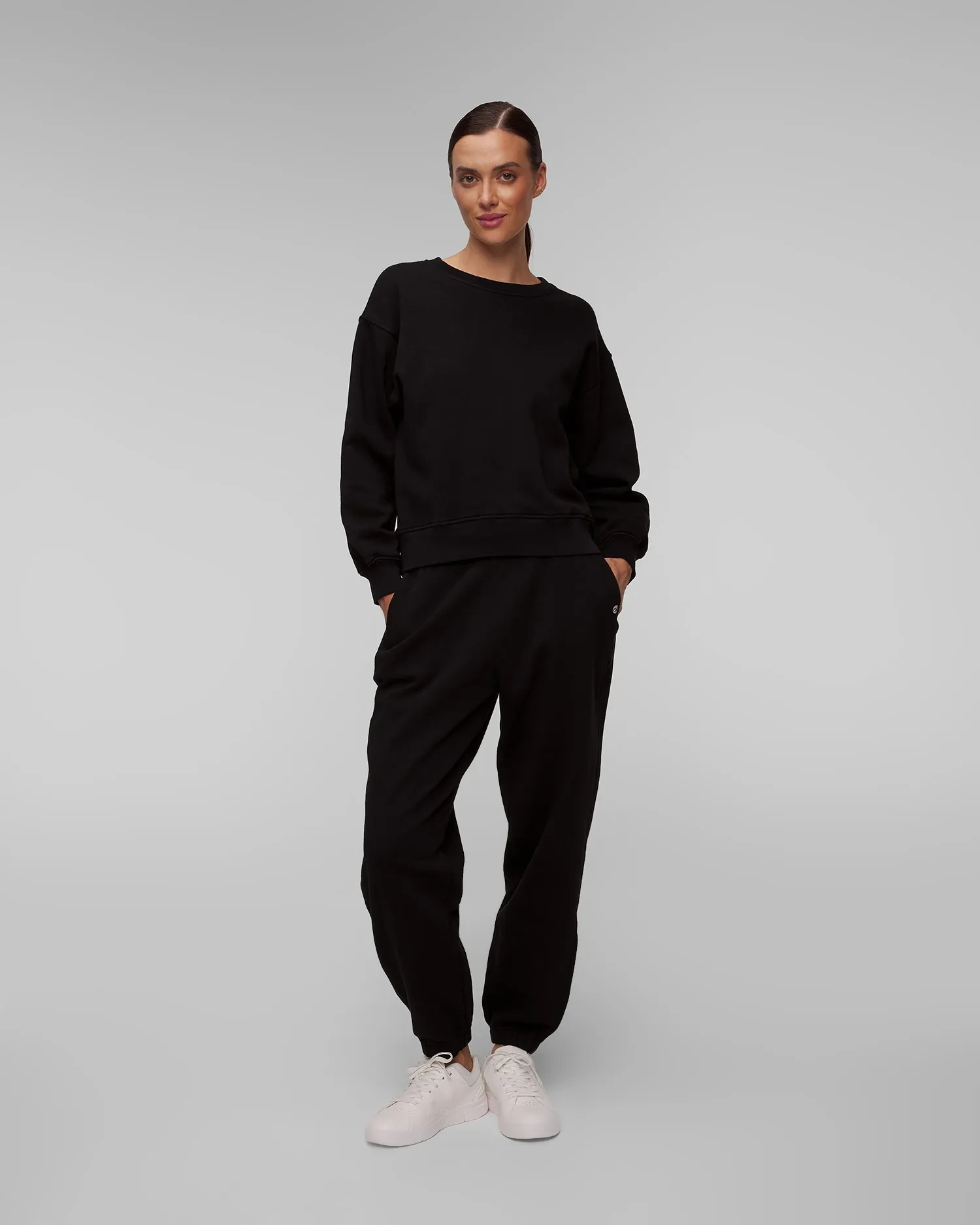 Women's black organic cotton sweatshirt Deha A00551-10009