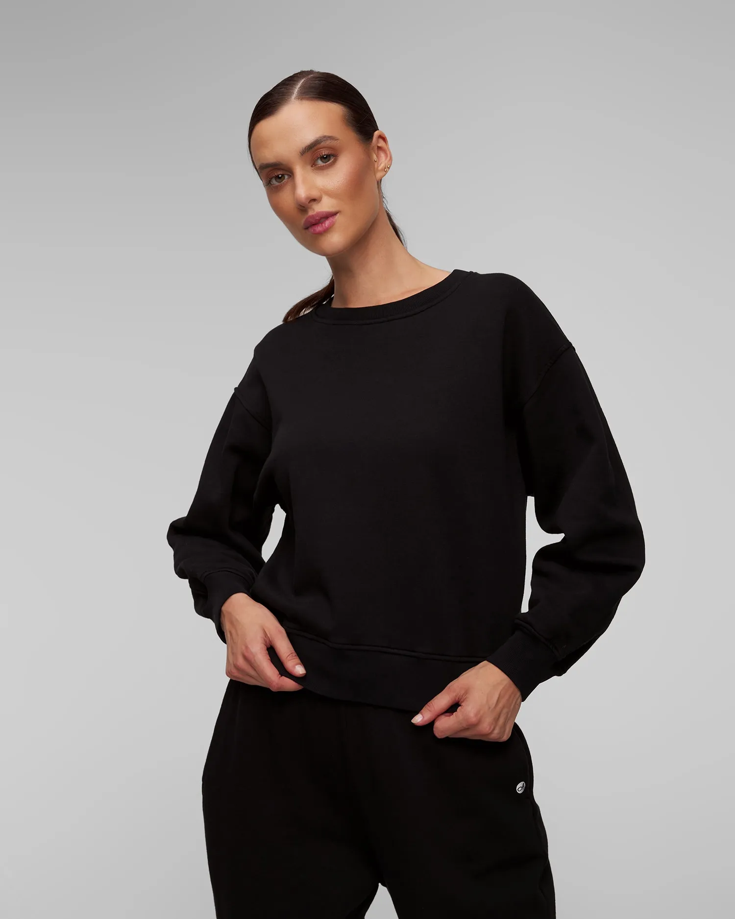 Women's black organic cotton sweatshirt Deha A00551-10009