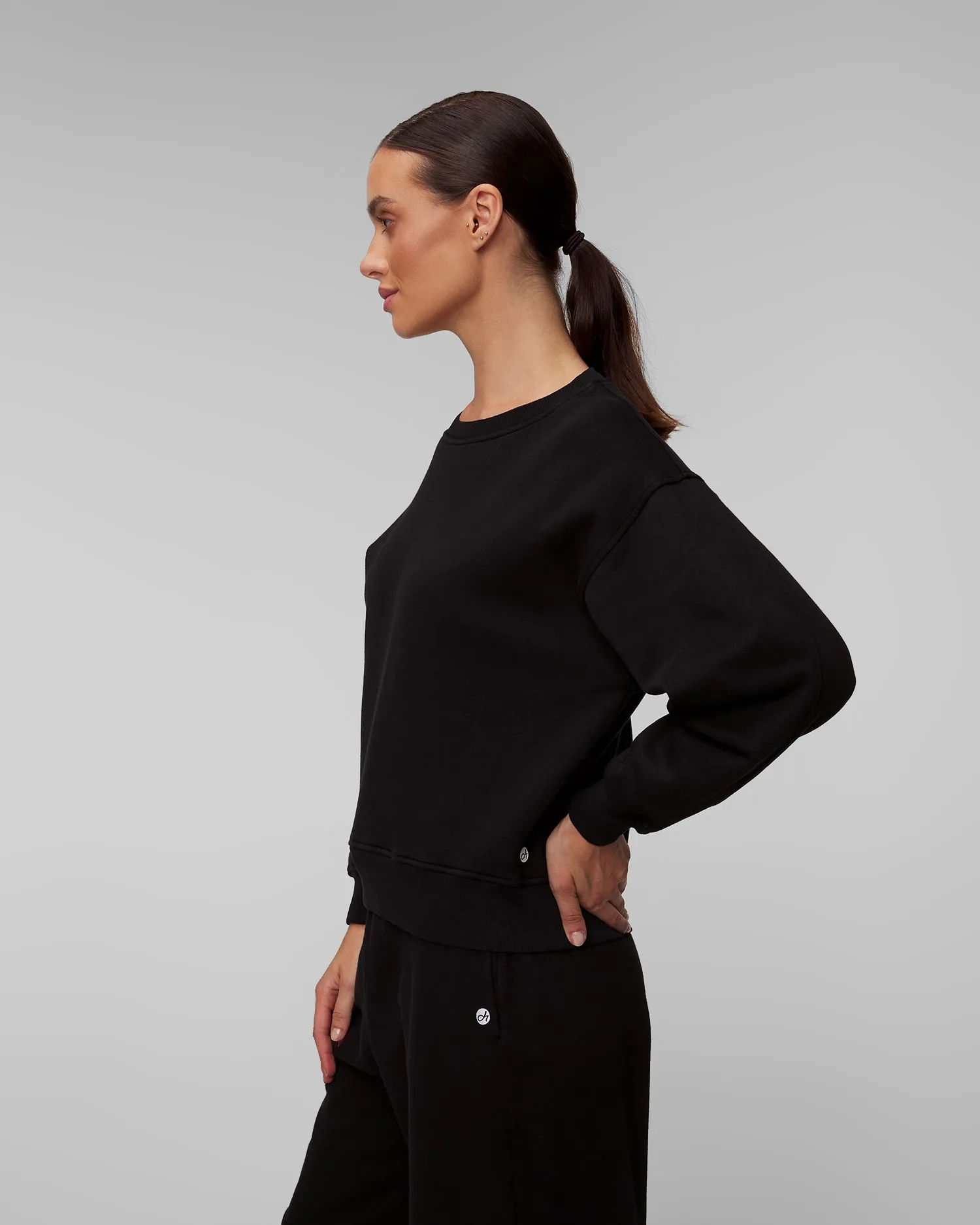 Women's black organic cotton sweatshirt Deha A00551-10009