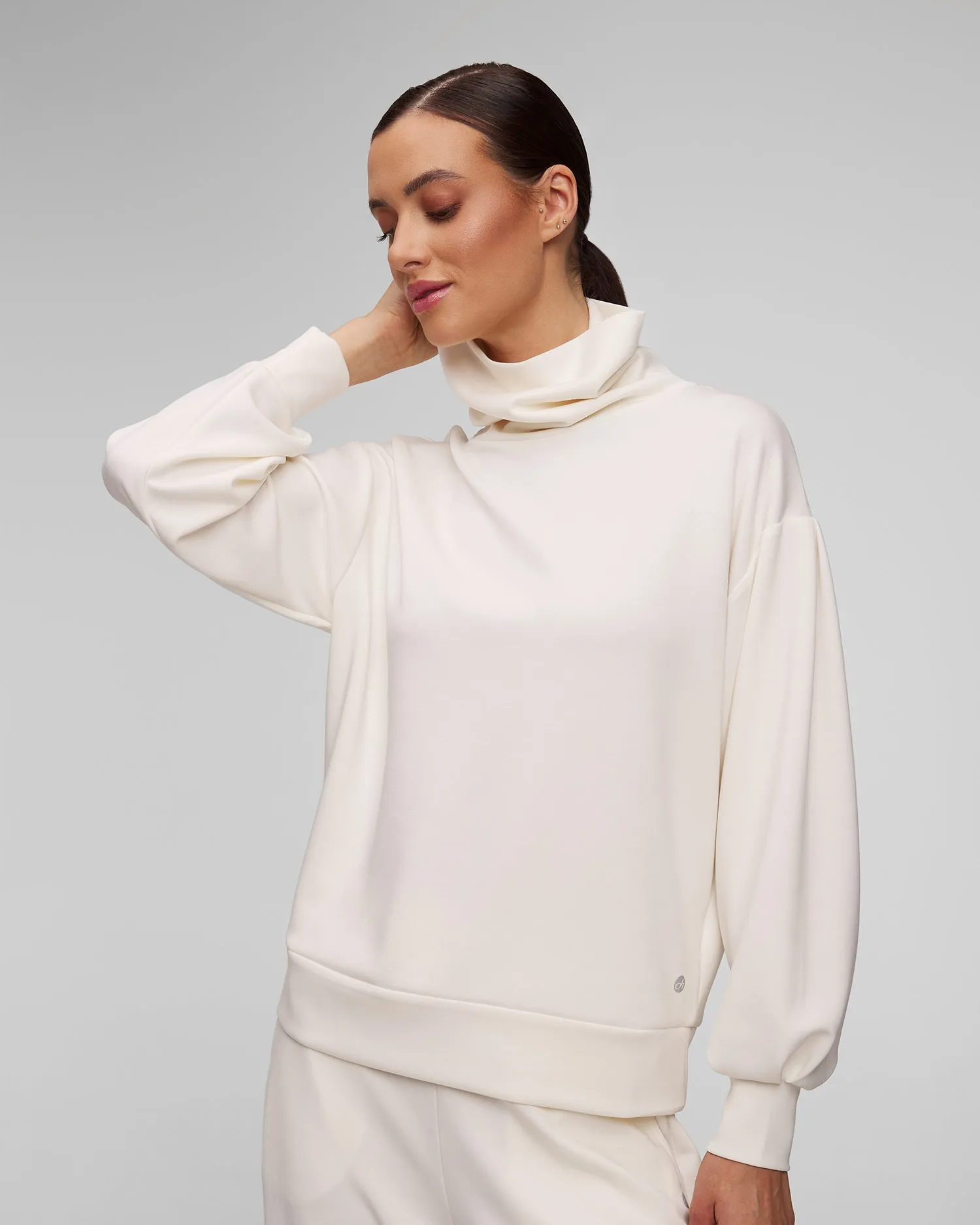 Women's white modal sweatshirt Deha D12004-18001