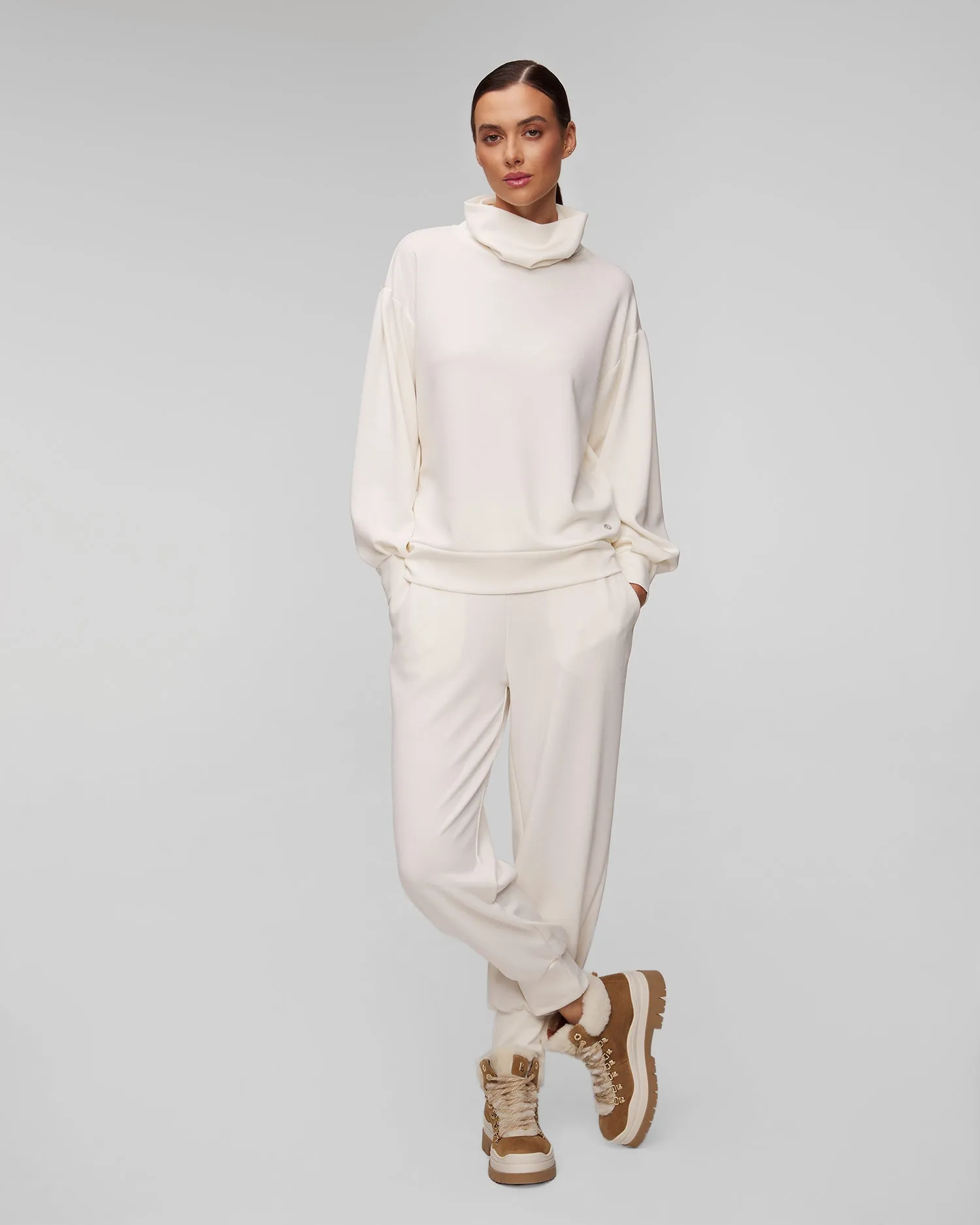 Women's white modal sweatshirt Deha D12004-18001