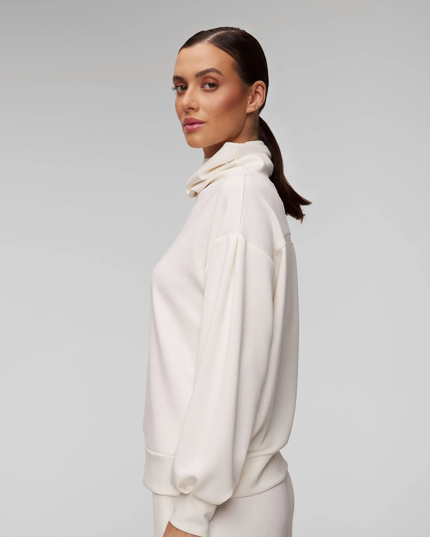 Women's white modal sweatshirt Deha D12004-18001