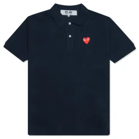 Navy Women's Red Emblem Polo Tee