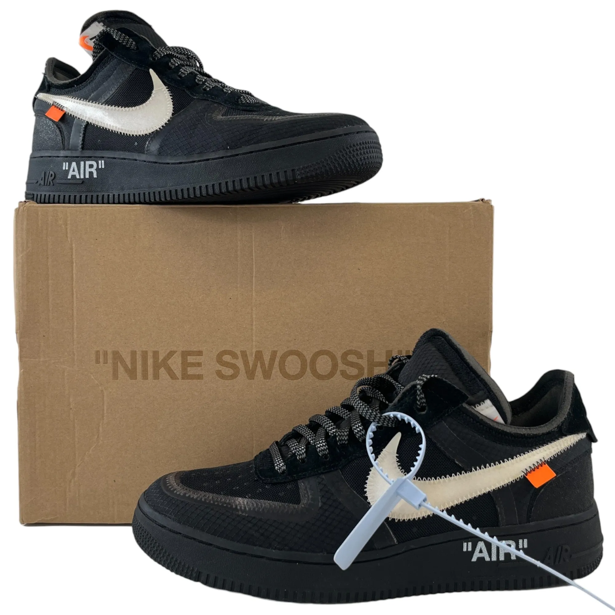 X Off White Air Force 1 Low Trainers Black - Men's EU 42.5 / UK 8.5.