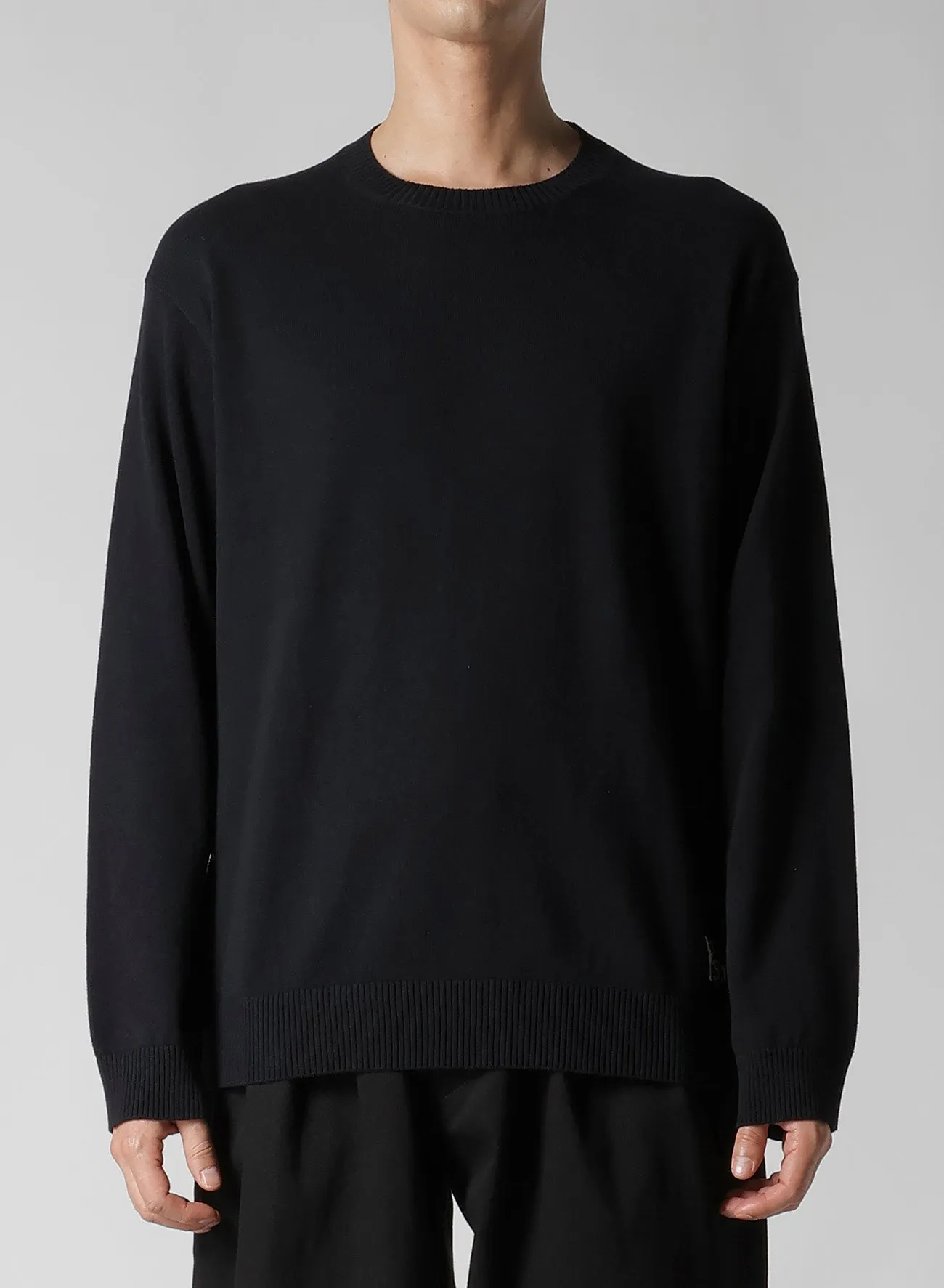 Y's for men INTERSIA LOGO ROUND NECK PULL OVER KNIT