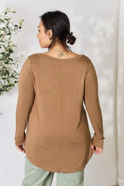 Zenana Long Sleeve V-Neck Top