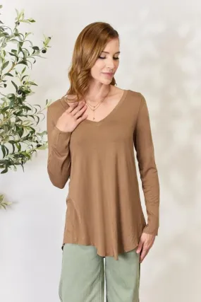 Zenana Long Sleeve V-Neck Top