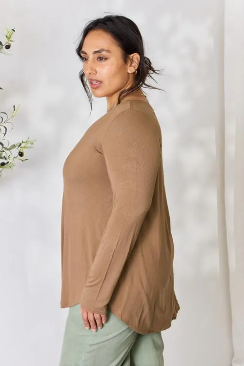 Zenana Long Sleeve V-Neck Top